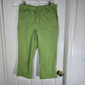 Coldwater Creek avacado Green Cropped Denim Jeans High Rise Womens 12